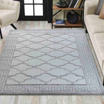 Valencia Trellis Caved Rug - Grey