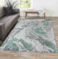 Emperor Metallic Abstract Rug - Picasso Silver