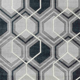 Valencia Hexagon Caved Rug - Black