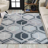 Valencia Hexagon Caved Rug - Medium