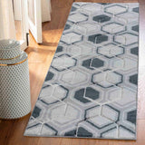 Valencia Hexagon Caved Rug - Black