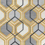 Valencia Hexagon Caved Rug - Gold