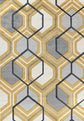Valencia Hexagon Caved Rug - Gold