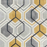 Valencia Hexagon Caved Rug - Grey