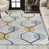 Valencia Hexagon Caved Rug - Grey