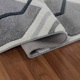 Valencia Hexagon Caved Rug - Grey