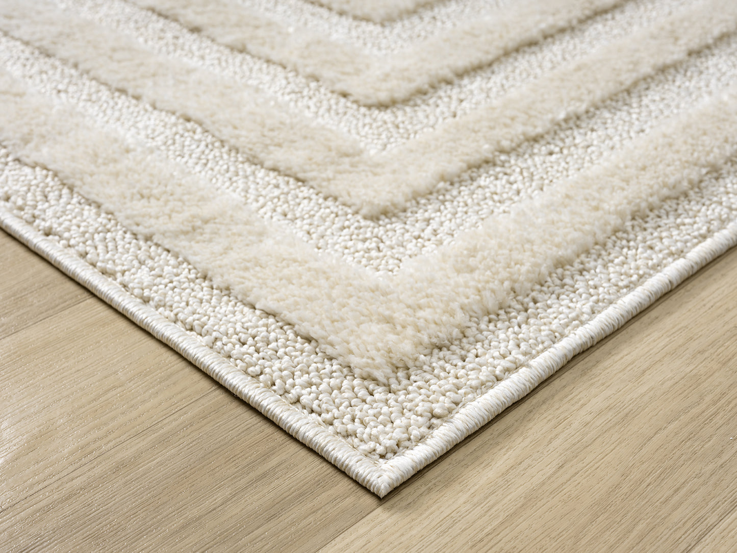 Isabella Border textured rug, styled view 4