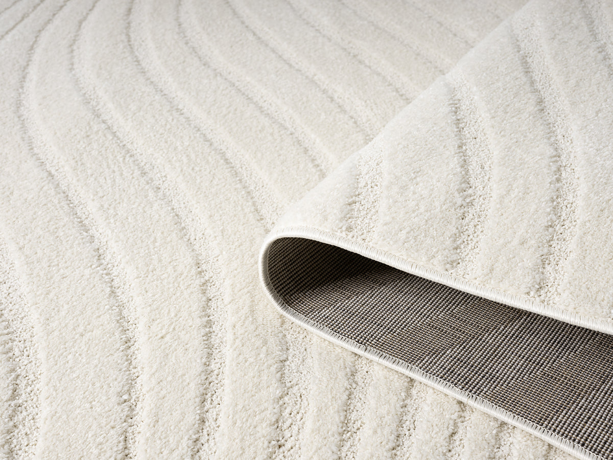 Aya Scandinavian Wave modern rug, styled view 3