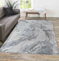 Emperor Metallic Abstract Rug - Picasso Silver