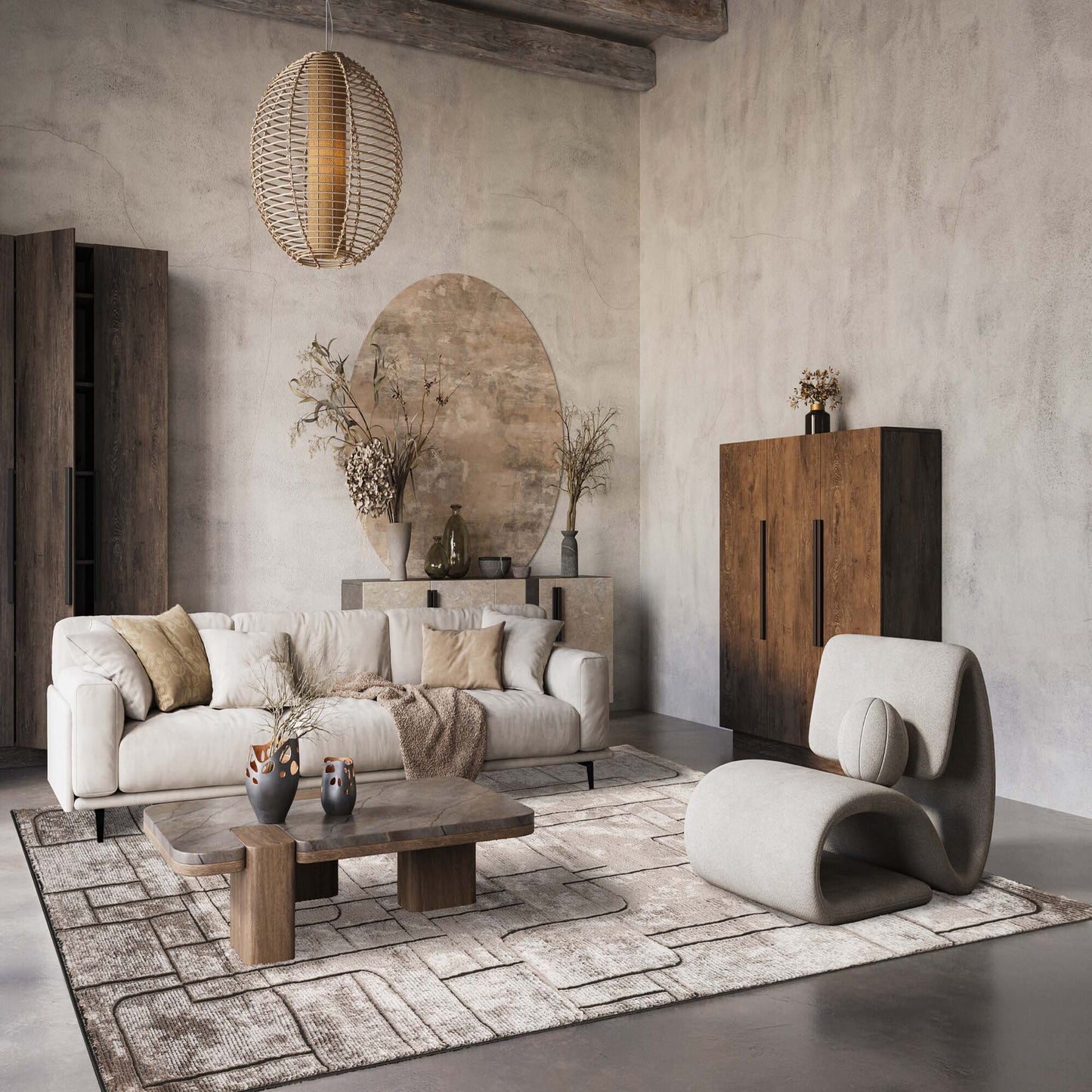Belgravia Metallic Rug - Cobble Mocha