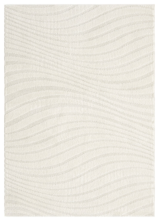 Aya Scandinavian Wave modern rug, styled view 2