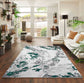 Emperor Metallic Abstract Rug - Picasso Silver