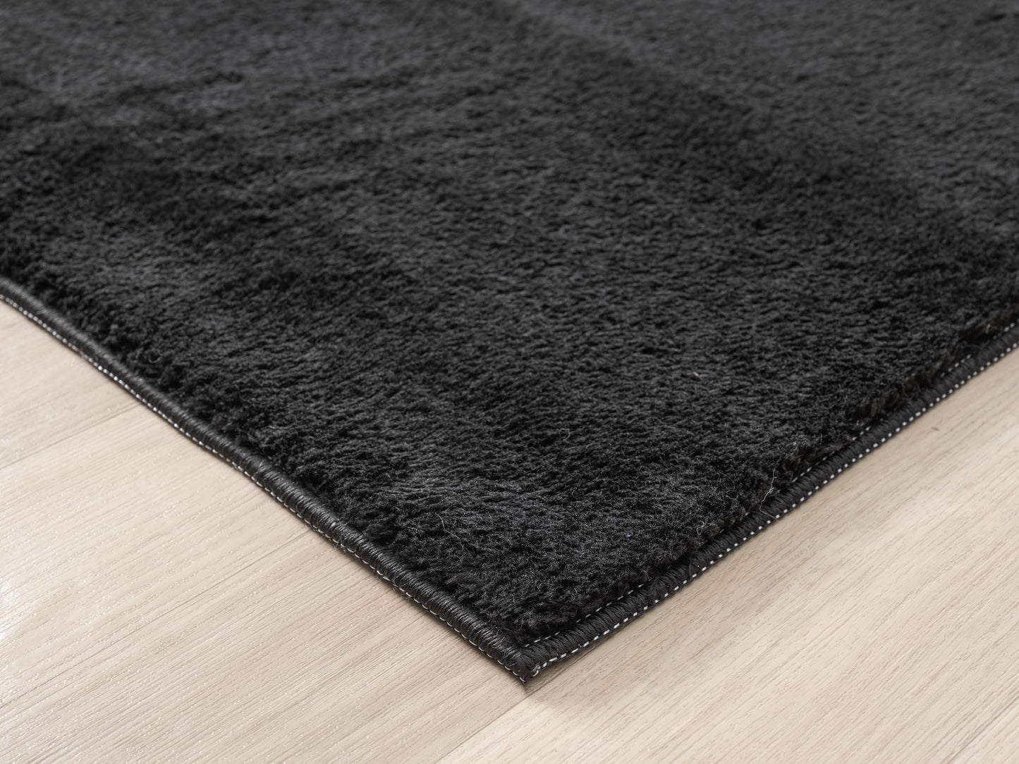 Comfy Washable Modern Living Room Rug Polyester Plain Indoor Area Rug with Low Pile - Anti-Slip Felt Backing Bedroom-Hallway Runner