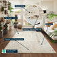 Aqua Emperor Styra abstract rug, styled view 6