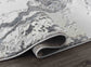 Emperor Metallic Abstract Rug - Picasso Silver