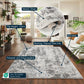 Aqua Emperor Styra abstract rug, styled view 10