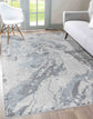 Emperor Metallic Abstract Rug - Picasso Silver