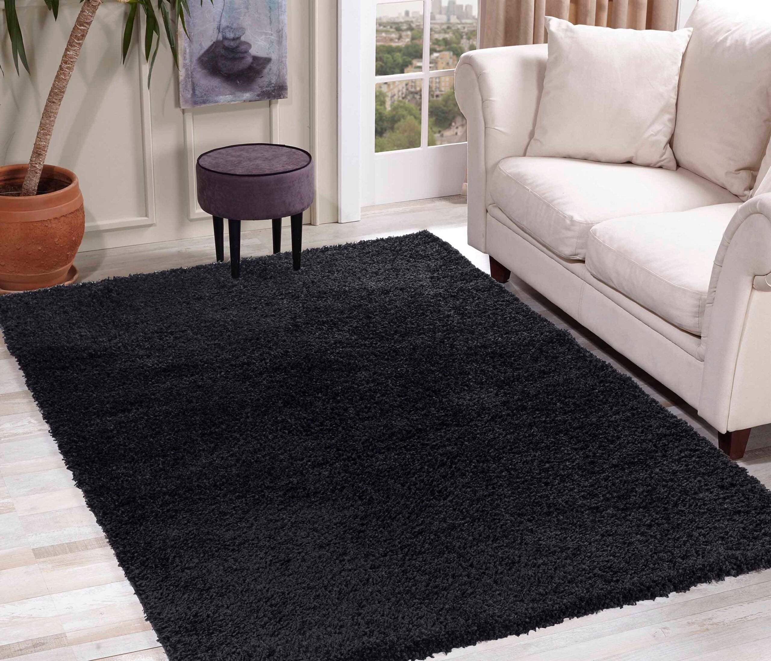 Oxford Shaggy Rug - Black