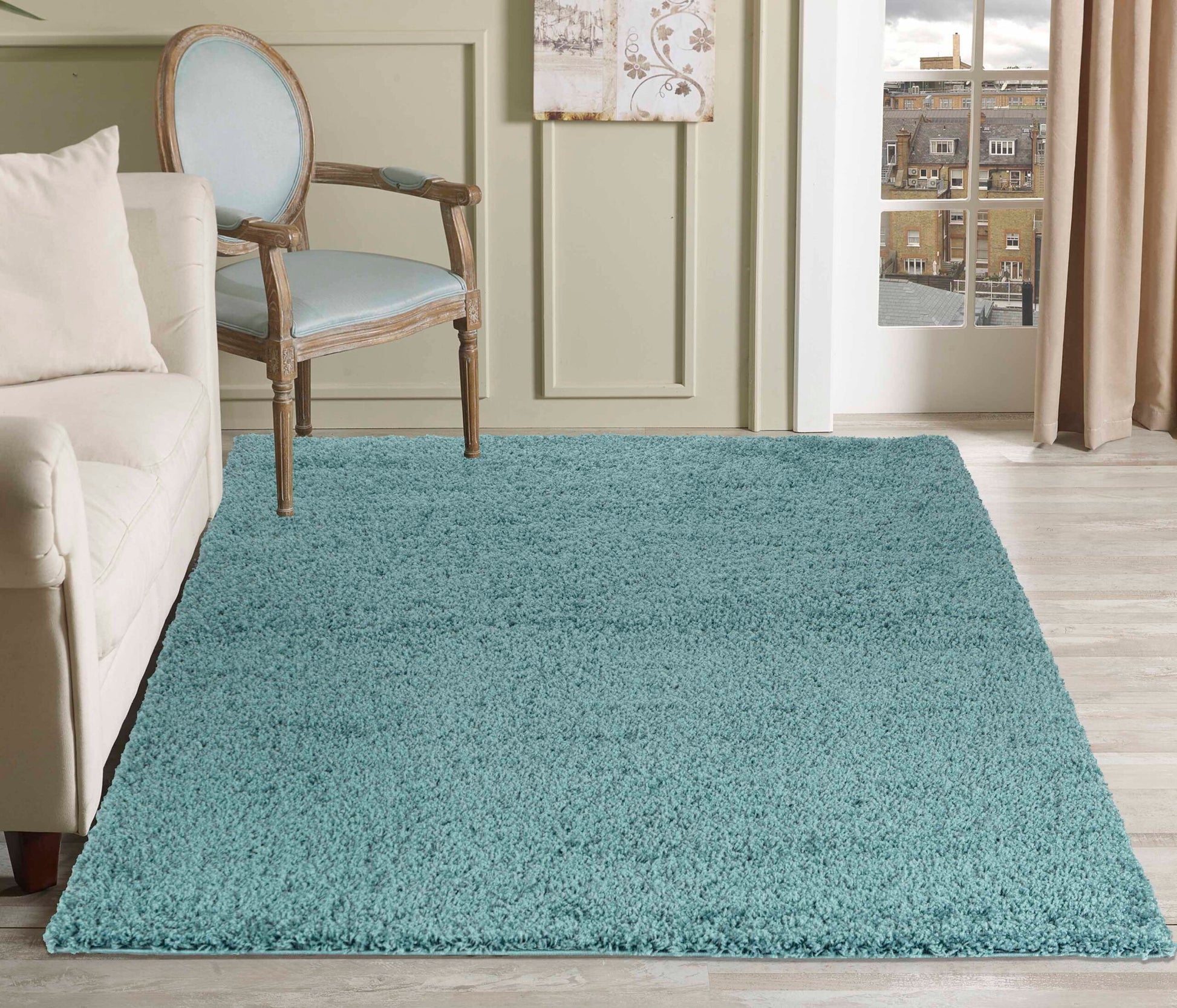 Oxford Shaggy Rug - Duck Egg Blue