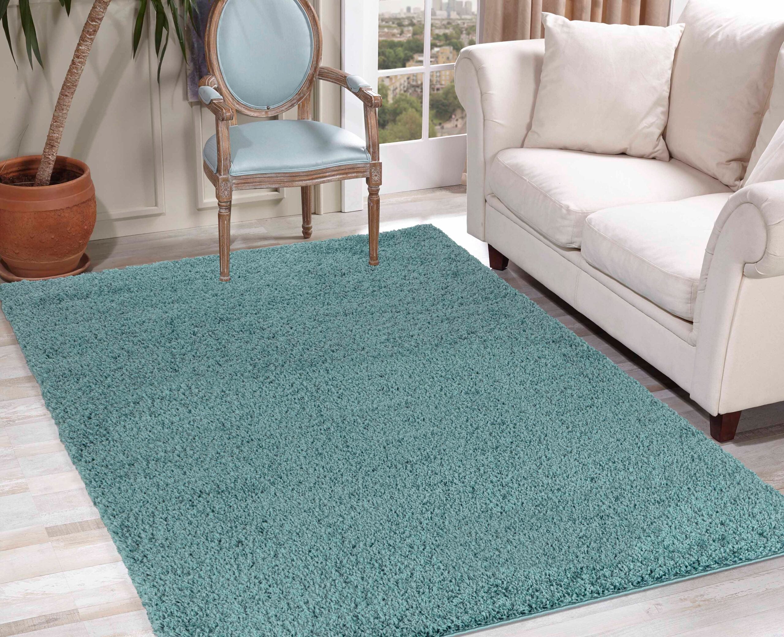 Oxford Shaggy Rug - Duck Egg Blue