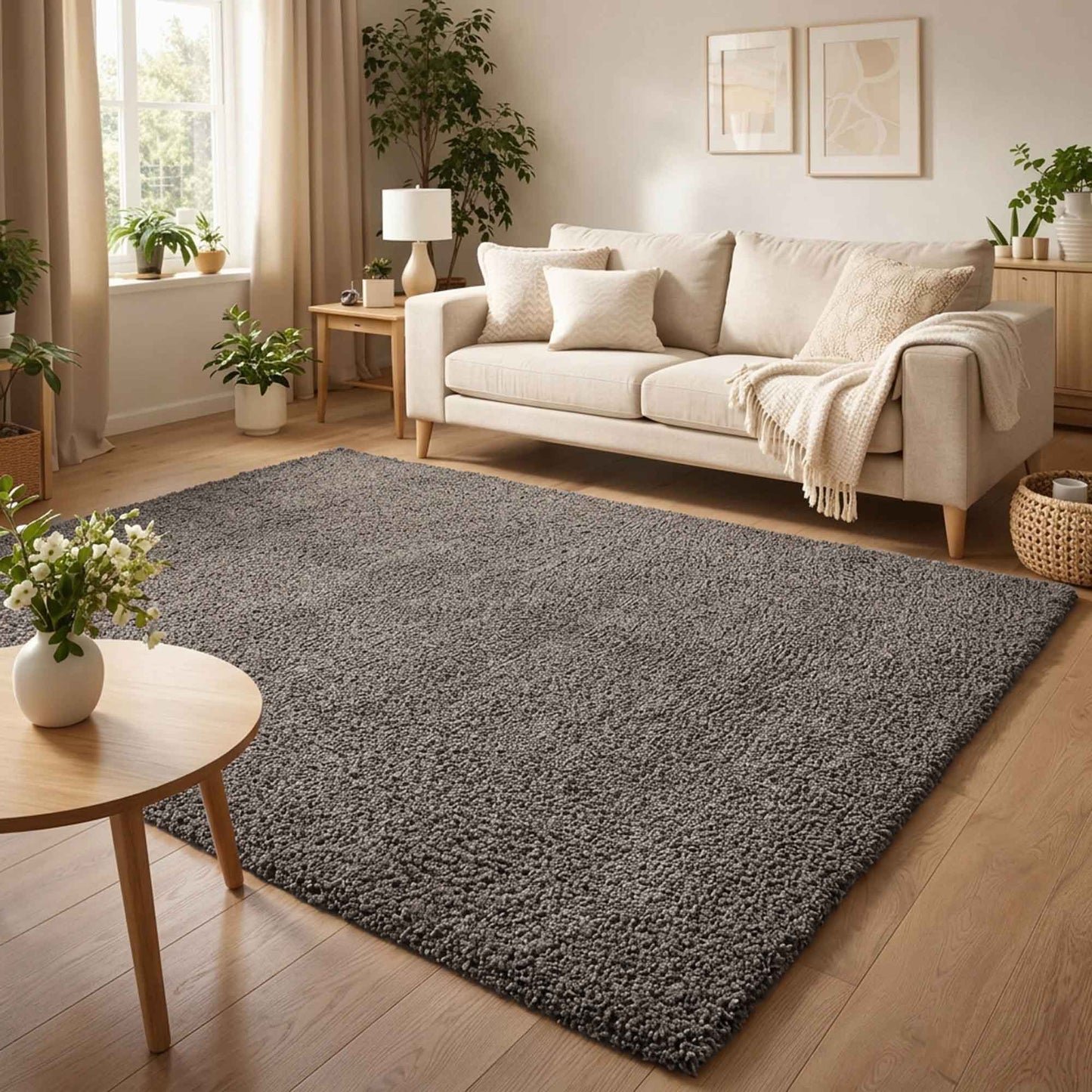 Ainsley Shaggy Rug - Dark Grey