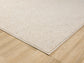 Beige Avior bobble rug, corner fold detail