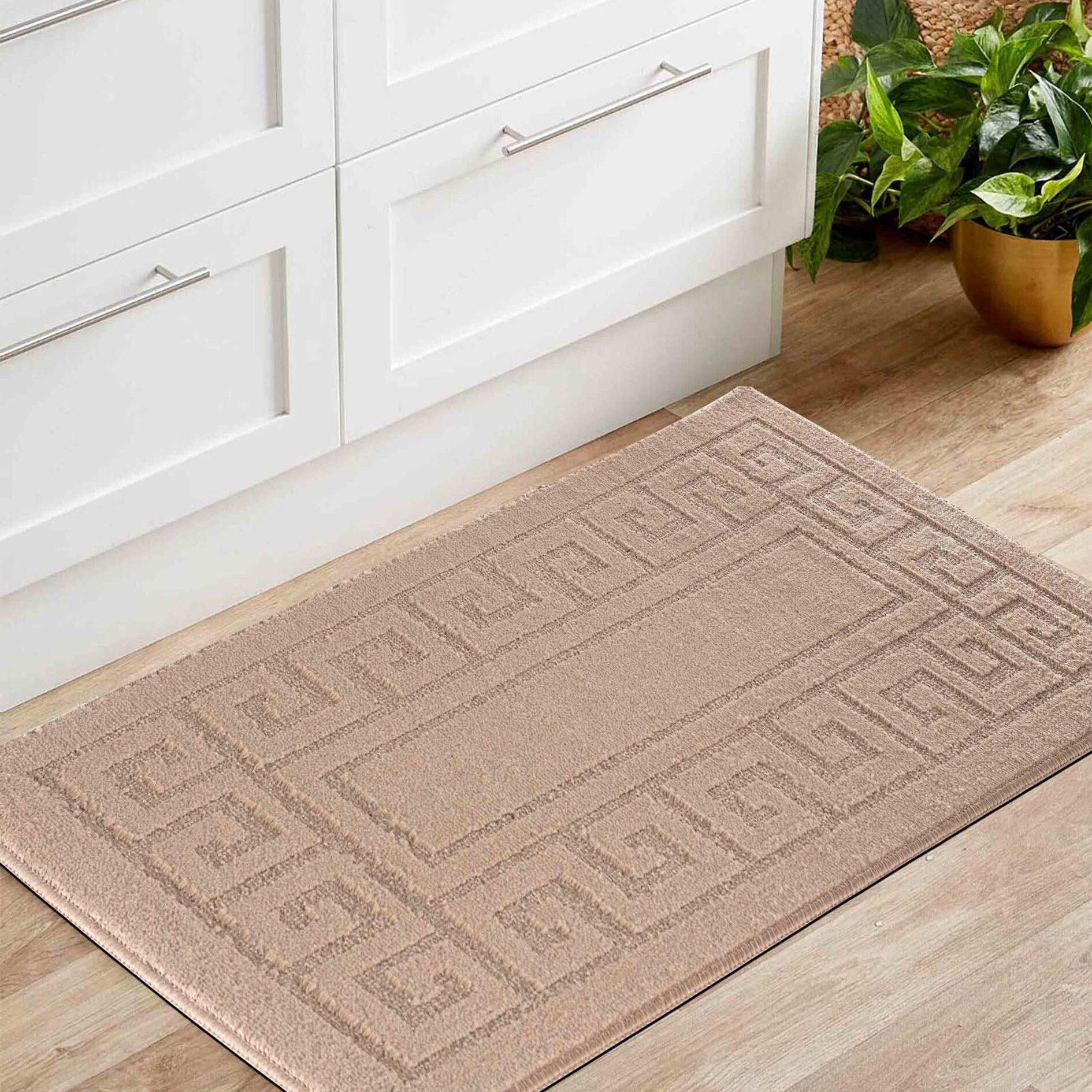 IVY Greek Key Door Mat - Beige