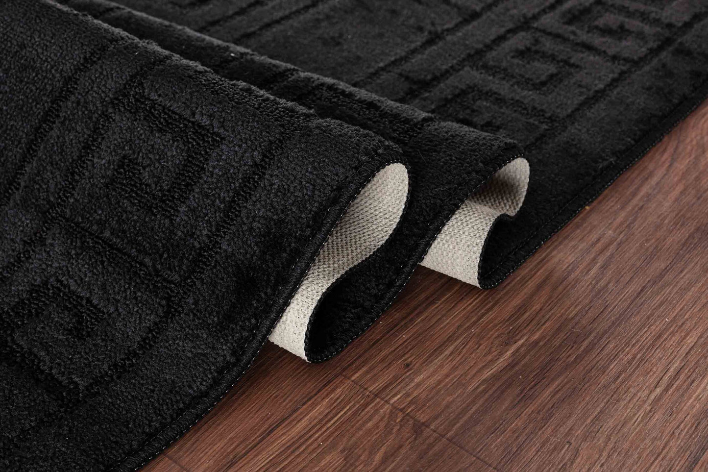 IVY Greek Key Door Mat - Black