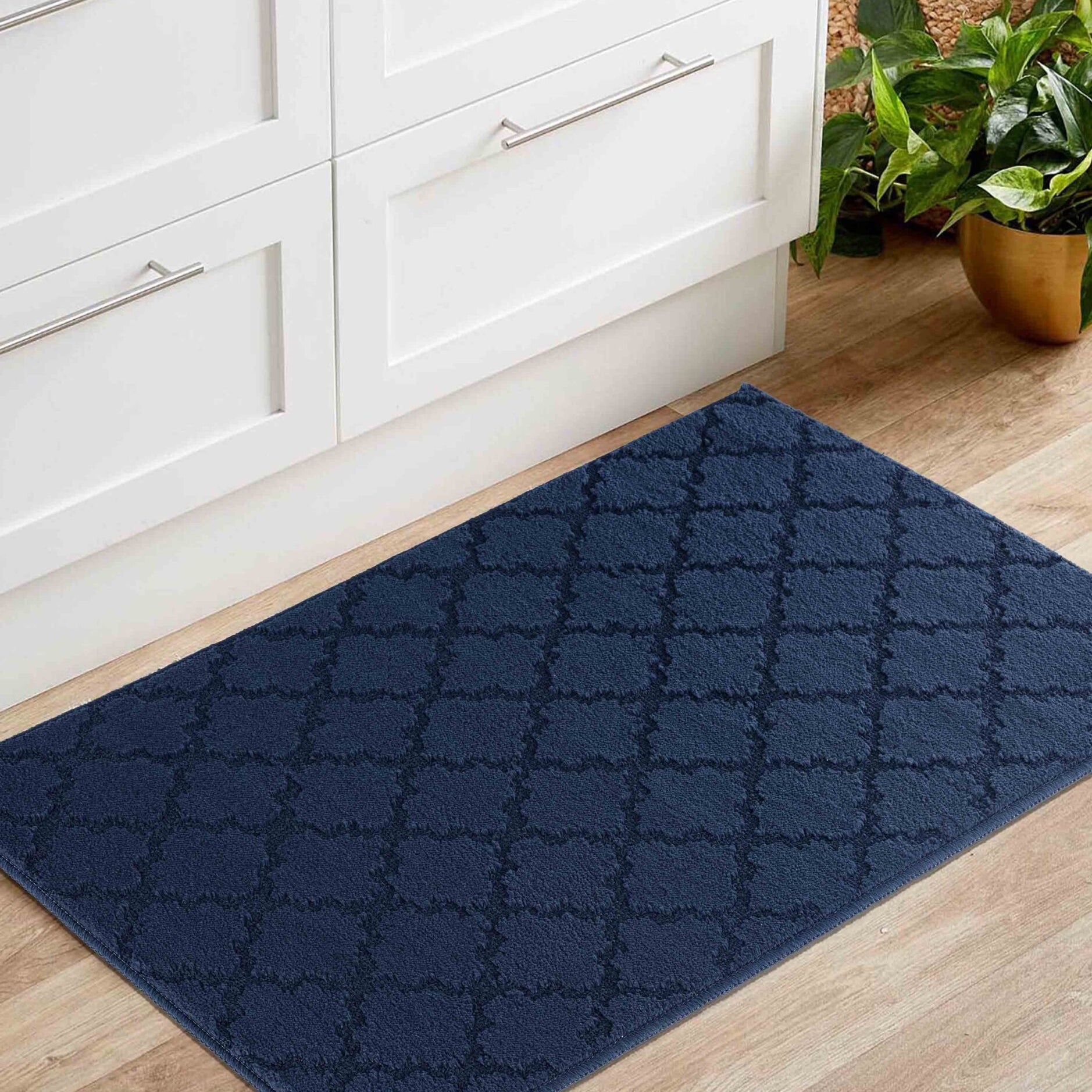 IVY Trellis Door Mat - Navy