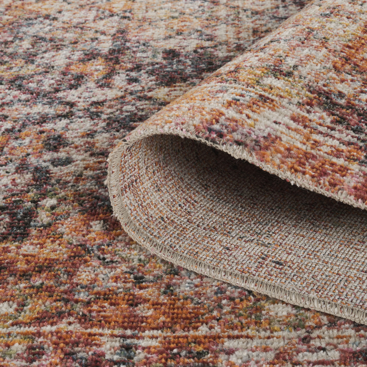 Multicolour Aress Lattice modern rug, close-up pile detail
