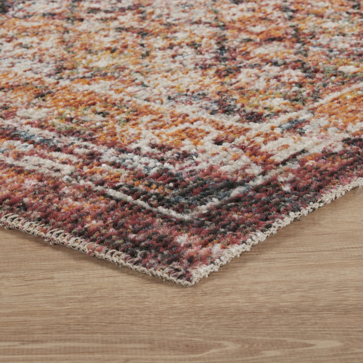 Multicolour Aress Lattice modern rug, side profile