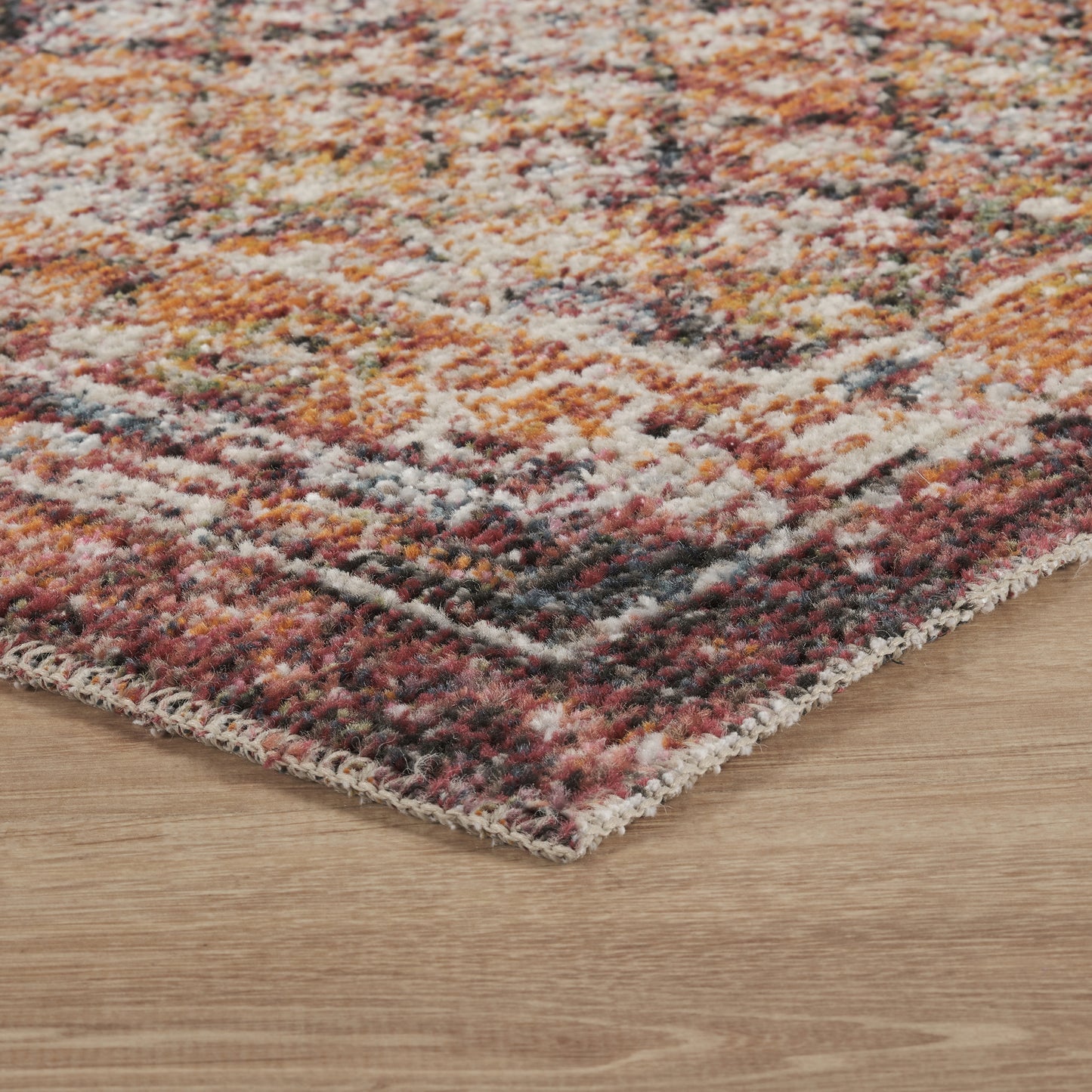 Multicolour Aress Lattice modern rug, side profile