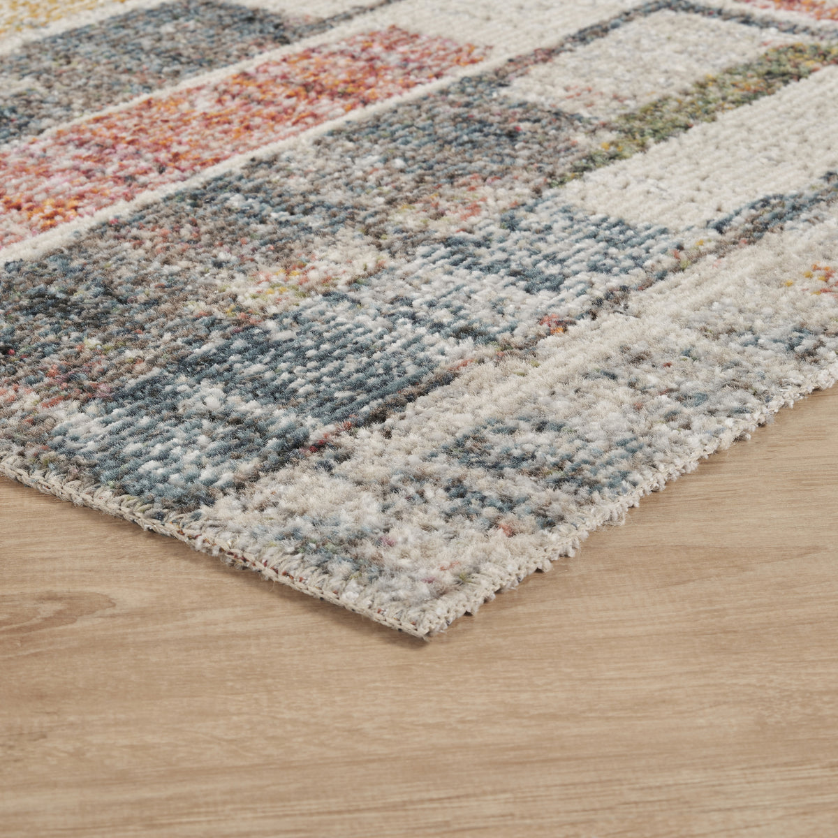 Multicolour Aress Slate modern rug, side profile