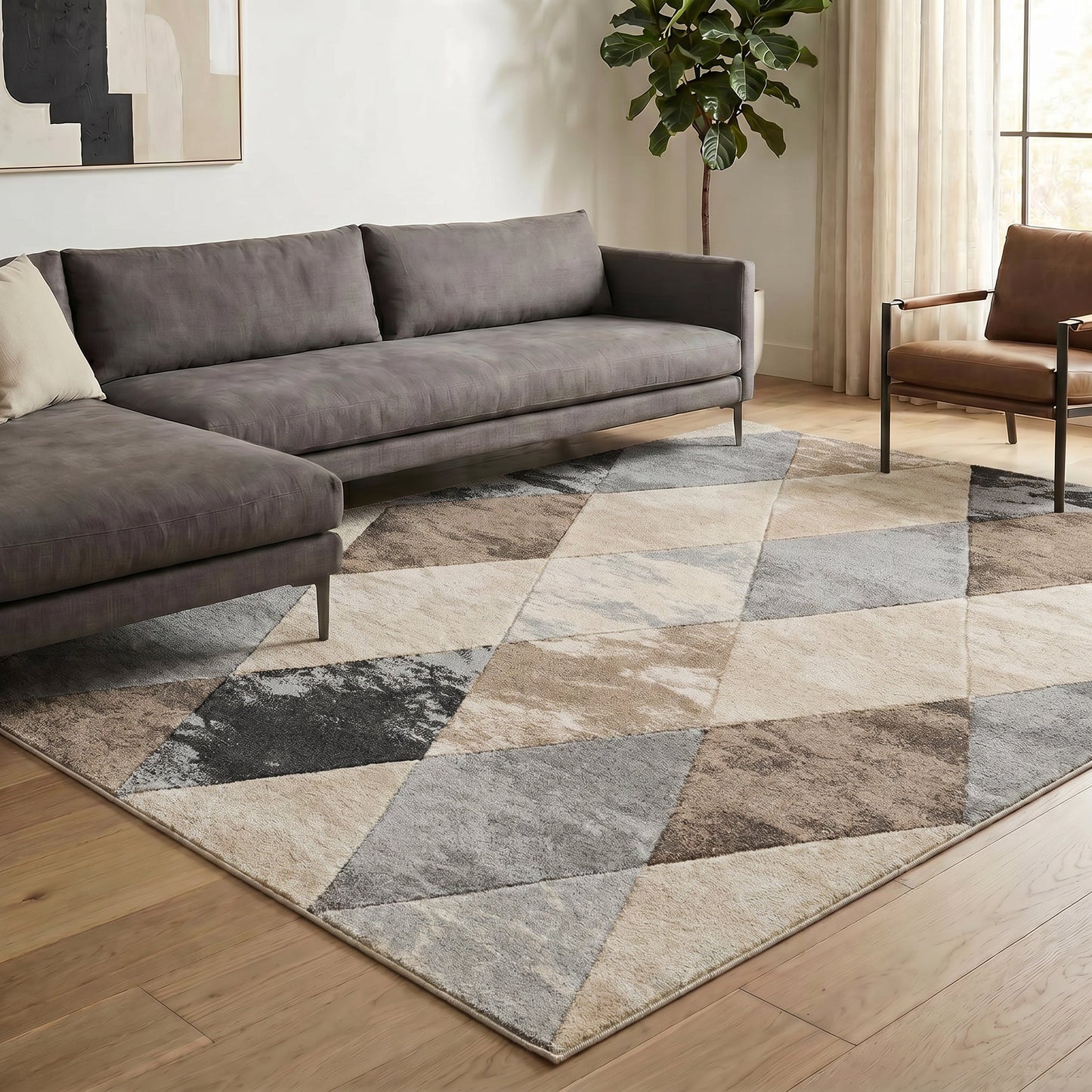 Santiago Carved Abstract Rug - Blend Beige