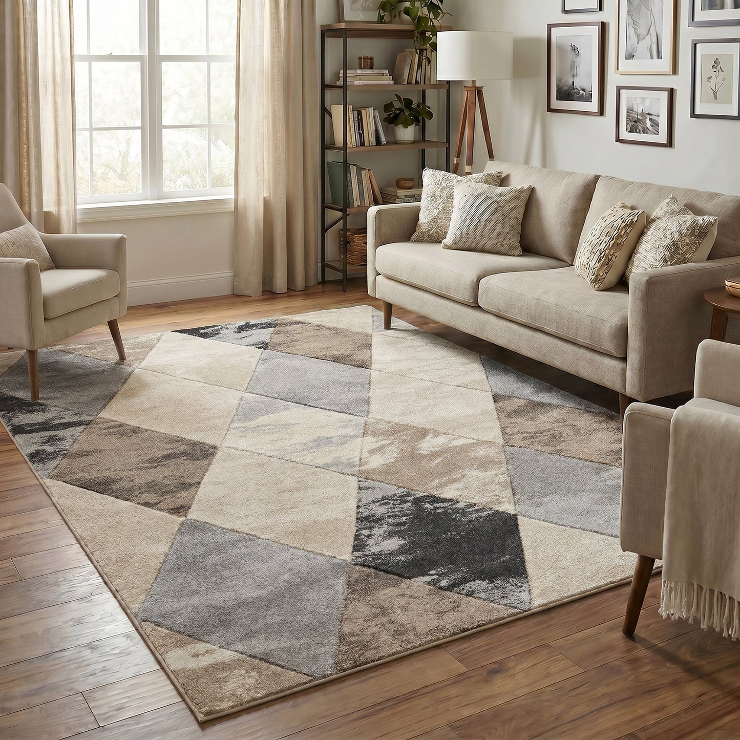 Santiago Carved Abstract Rug - Blend Beige
