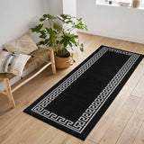 Havana Greek Key Door Mat - Black