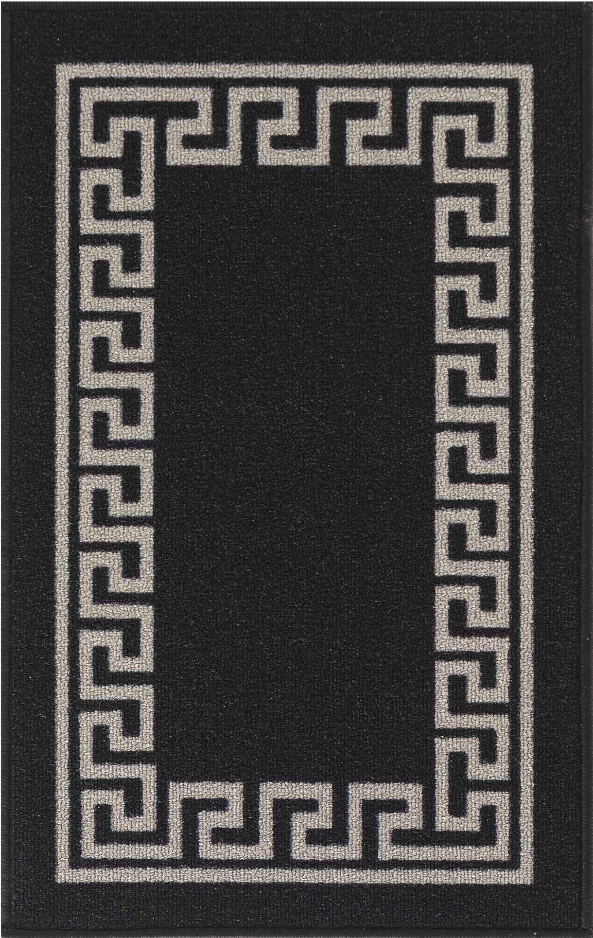 Havana Greek Key Door Mat - Black