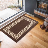 Havana Greek Key Door Mat - Black