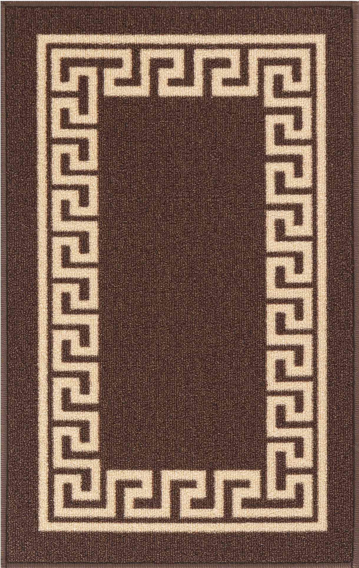 Havana Greek Key Door Mat - Brown