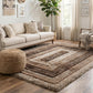 California Hand-Carved Shaggy Rug - Bordered Grey