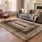 California Hand-Carved Shaggy Rug - Bordered Grey