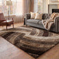 California Hand-Carved Shaggy Rug - Swirl Bronze