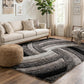 California Hand-Carved Shaggy Rug - Swirl Bronze