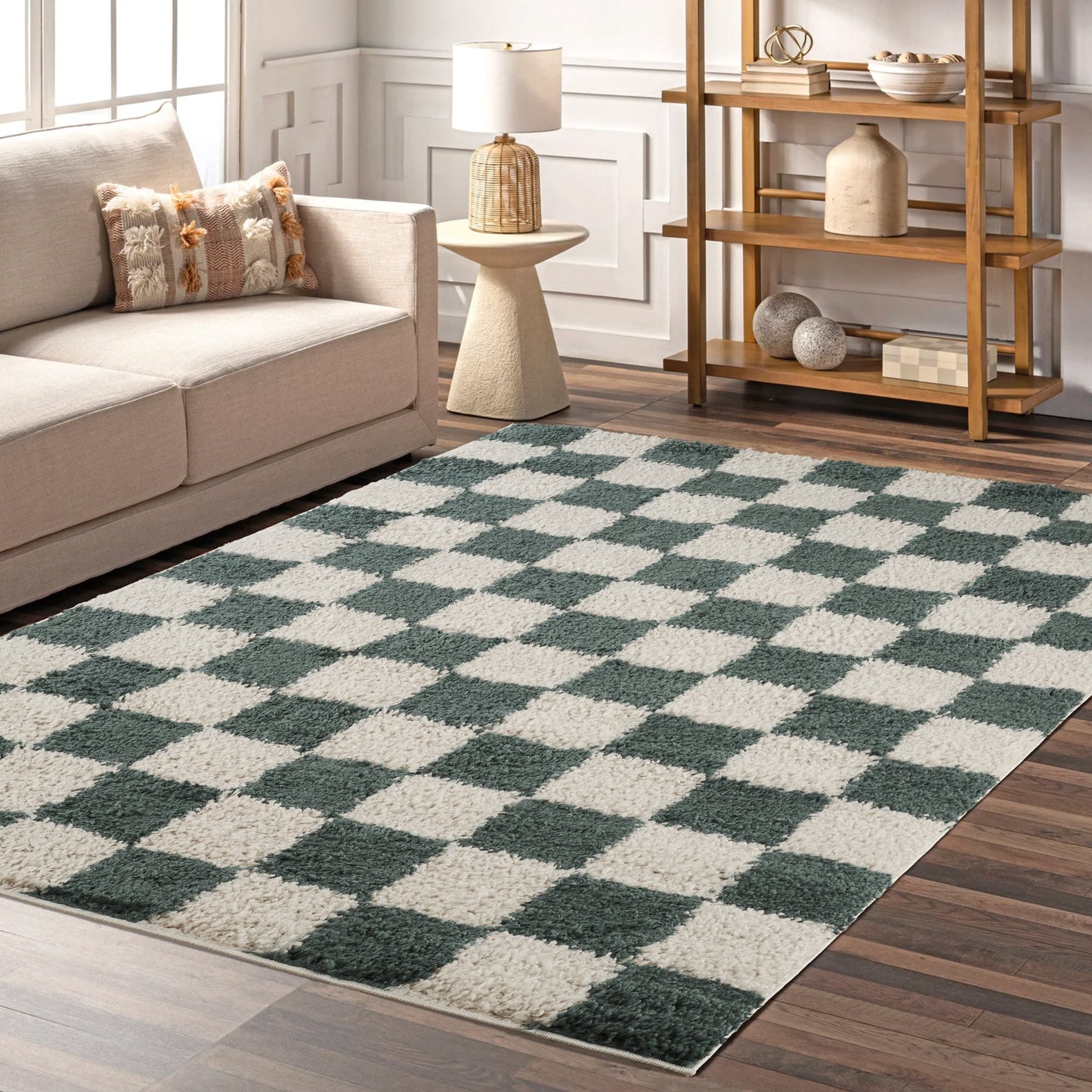 Chester Checkerboard Rug - Jade
