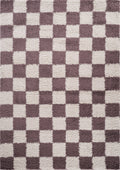 Lilac Chester checkerboard rug, flat portrait view