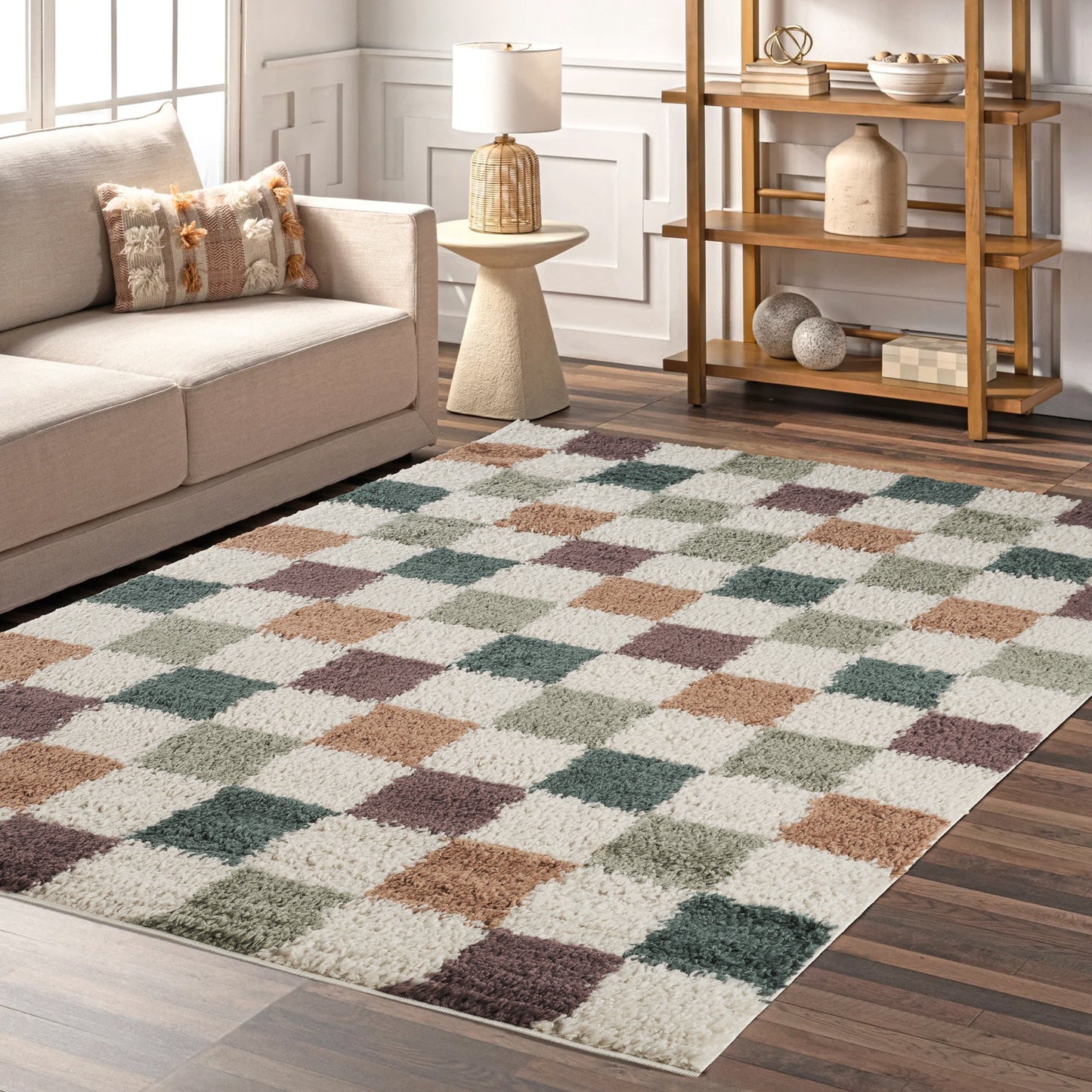 Chester Checkerboard Rug - Jade