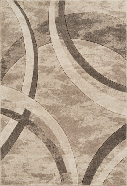 Santiago Carved Abstract Rug - Curve Beige