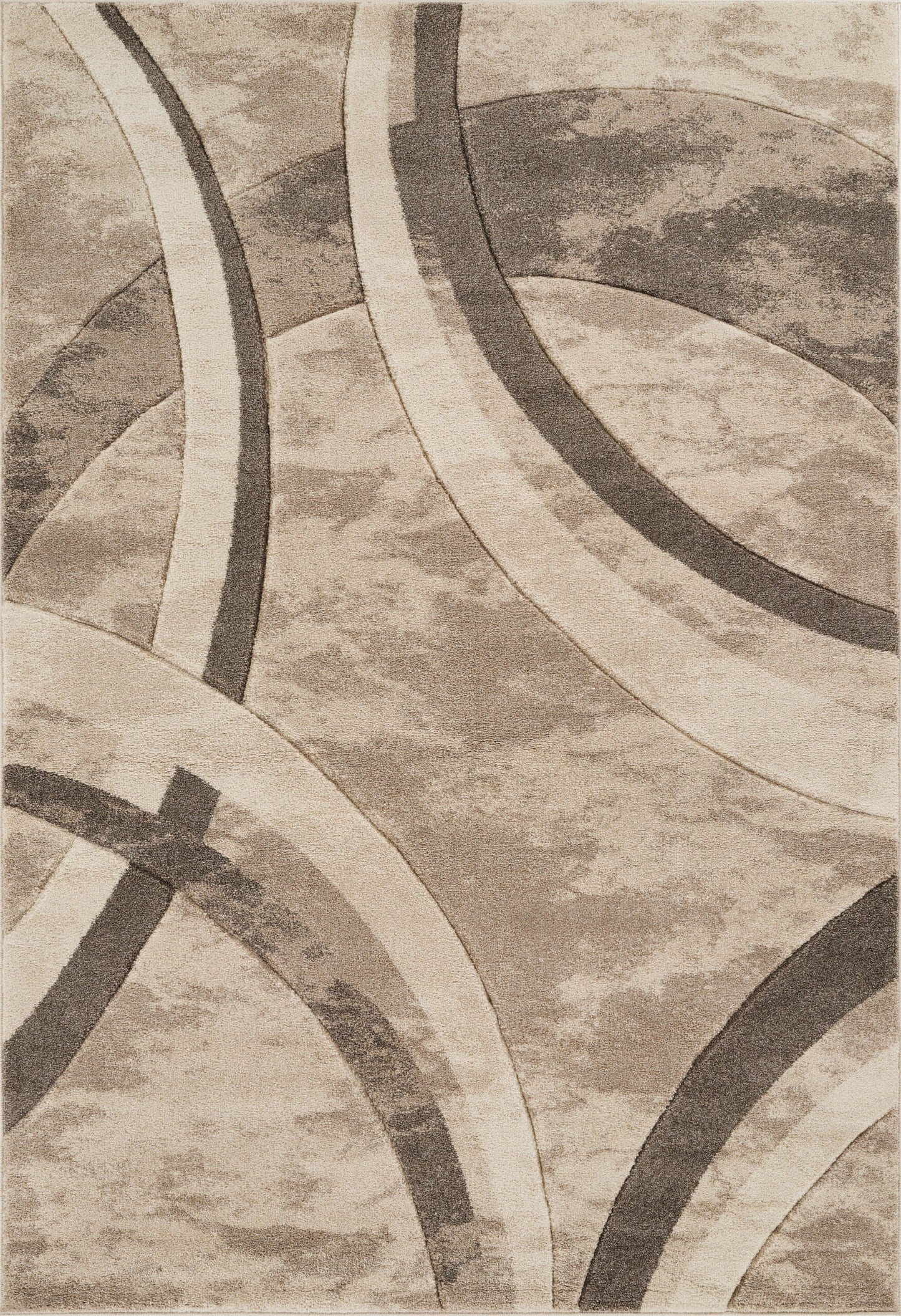 Santiago Carved Abstract Rug - Curve Grey