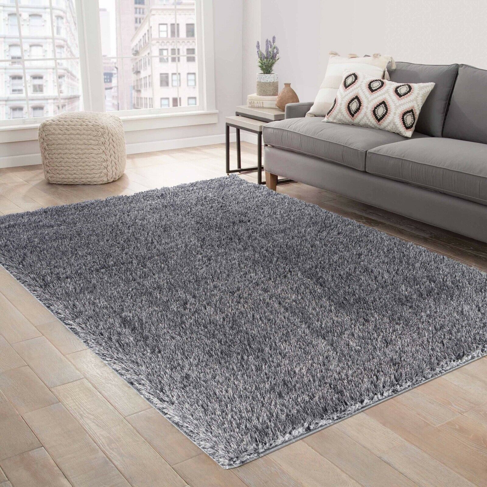 California Plain Shaggy Rug - Dark Grey