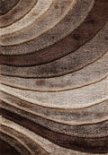 California Hand-Carved Shaggy Rug - Waves Bronze